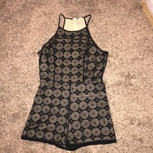 Black floral romper